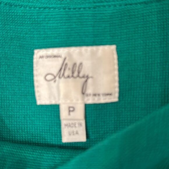 Milly Green Ruched Sheath Mini Dress Size P Color Green Office Work Cocktail - Picture 2 of 6